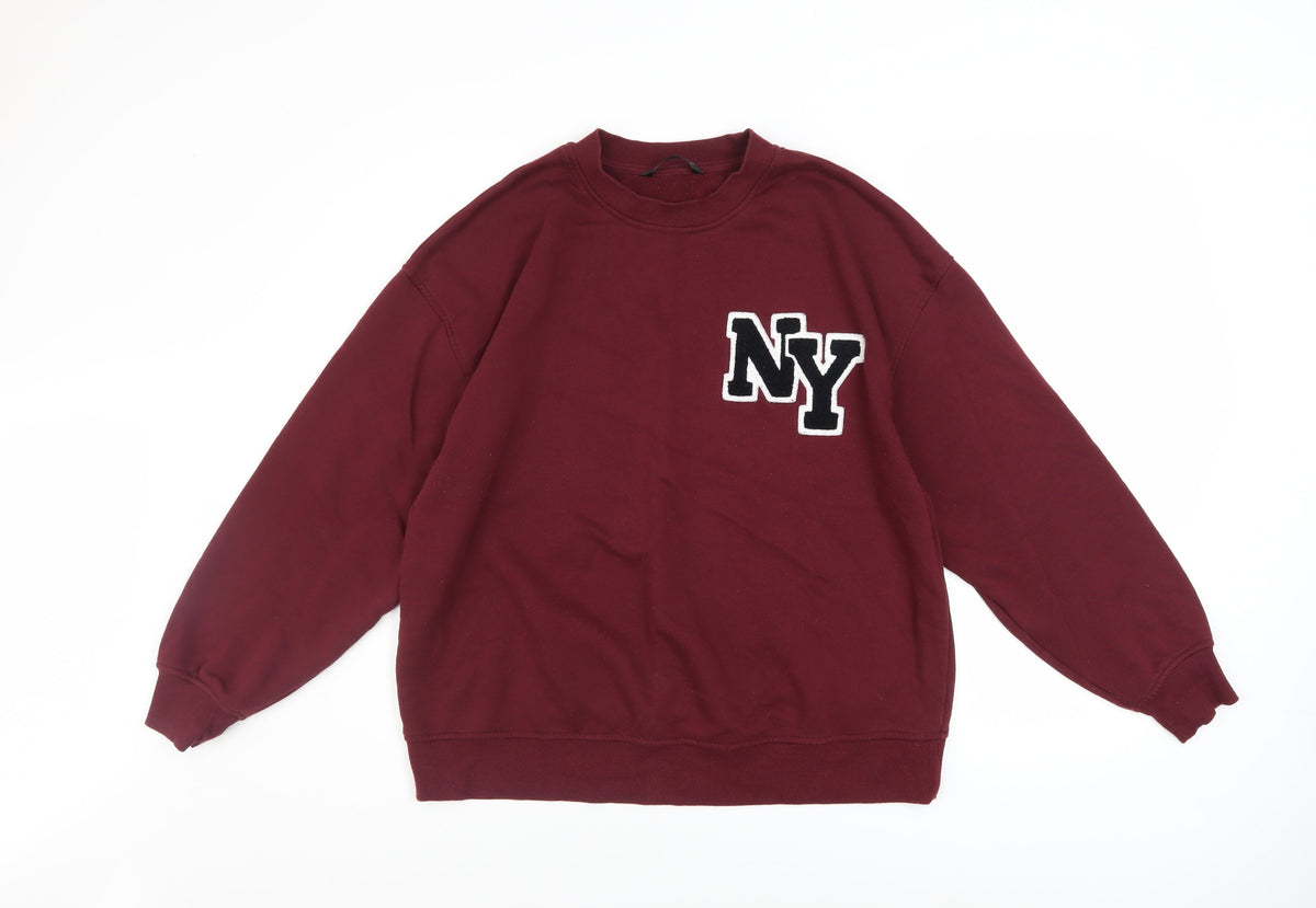 Dunnes Mens Red NY Crew Neck Sweatshirt Medium