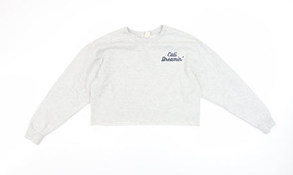 Womens UK Size S FOREVER 21 Grey Pullover Sweatshirt