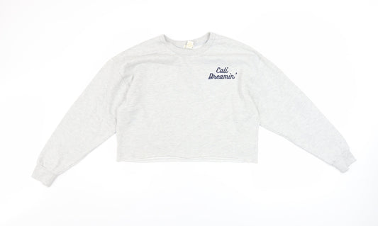 Womens UK Size S FOREVER 21 Grey Pullover Sweatshirt