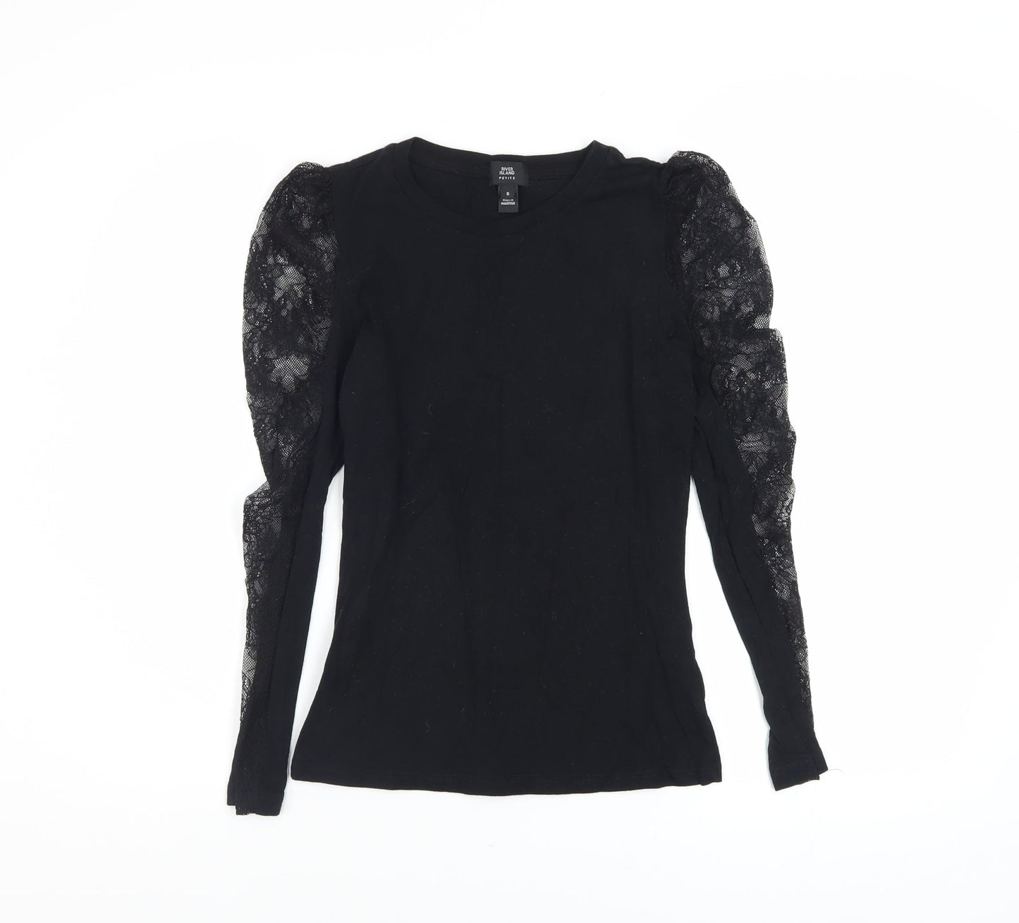 Womens UK Size 6 River Island Black Basic Blouse