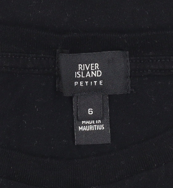 Womens UK Size 6 River Island Black Basic Blouse