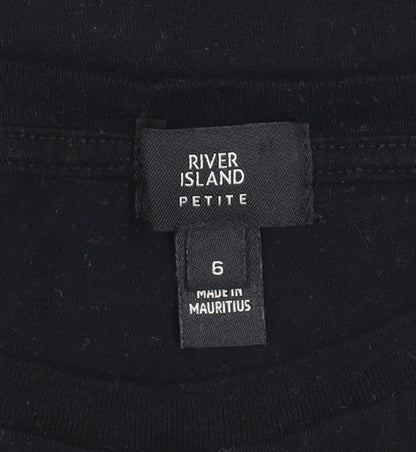 Womens UK Size 6 River Island Black Basic Blouse