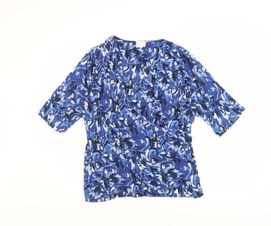 Womens UK Size L EAST Blue Wrap Blouse
