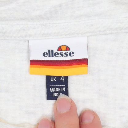 Womens UK Size 4 ellesse White Basic T-Shirt