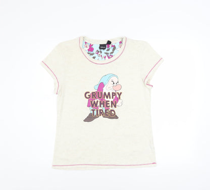 Disney Women's Beige Grumpy Pyjama Top T-Shirt Style Size 10-12