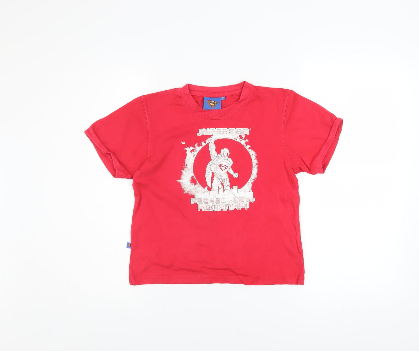 Womens UK Size M Superman Red Basic T-Shirt
