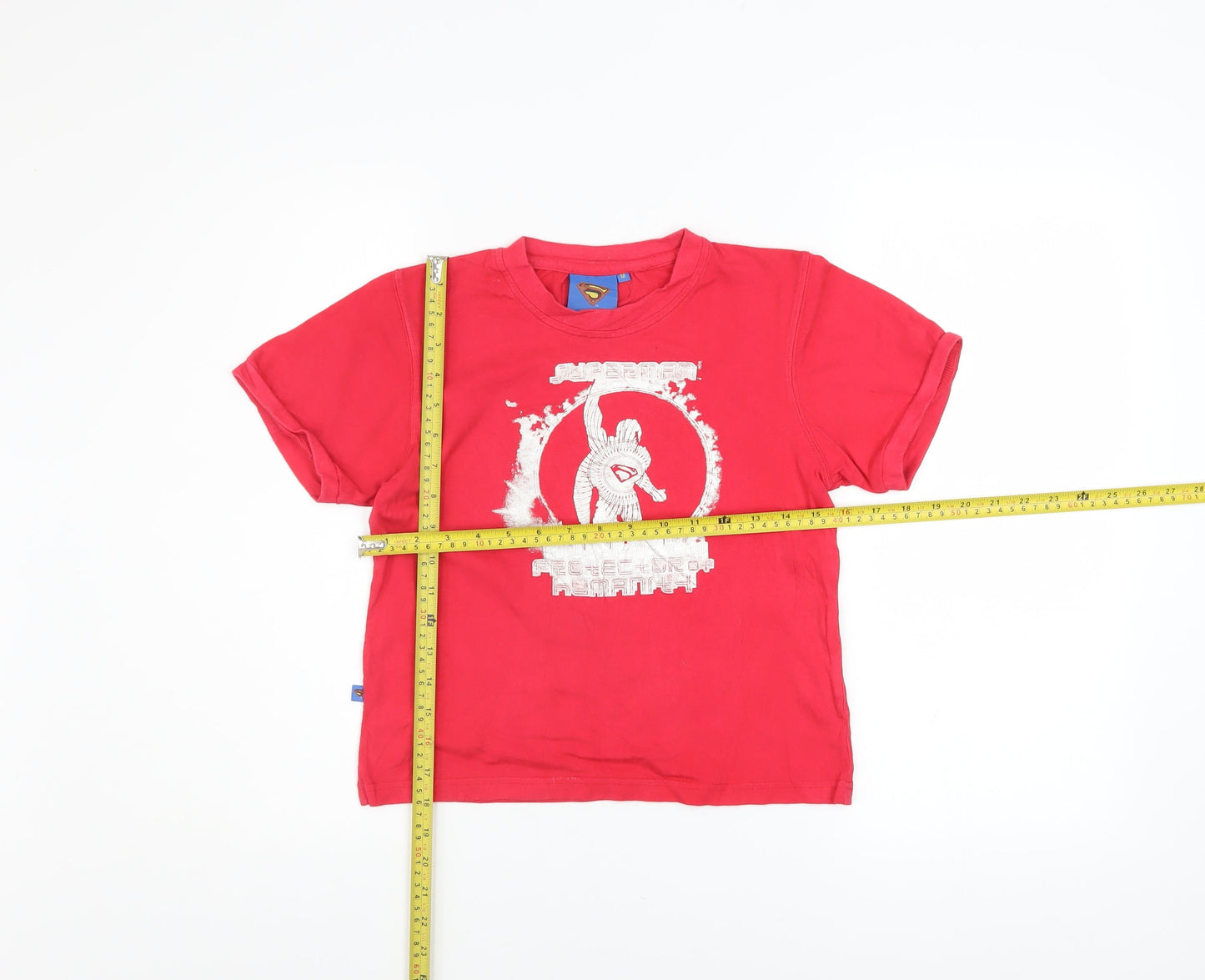Womens UK Size M Superman Red Basic T-Shirt