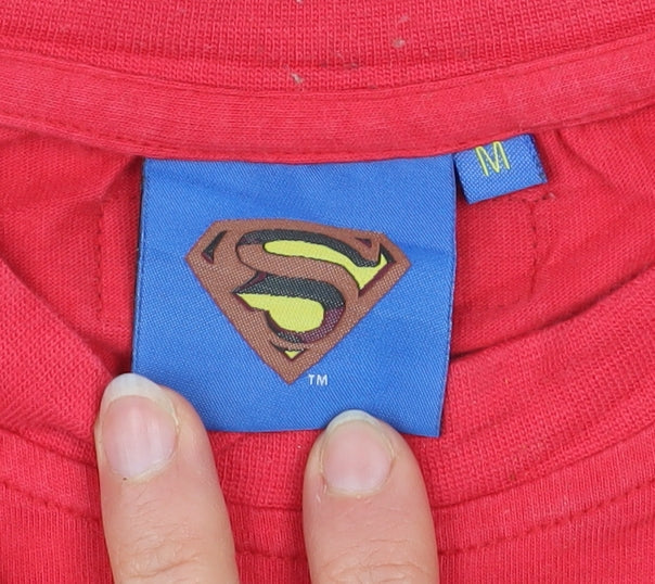 Womens UK Size M Superman Red Basic T-Shirt