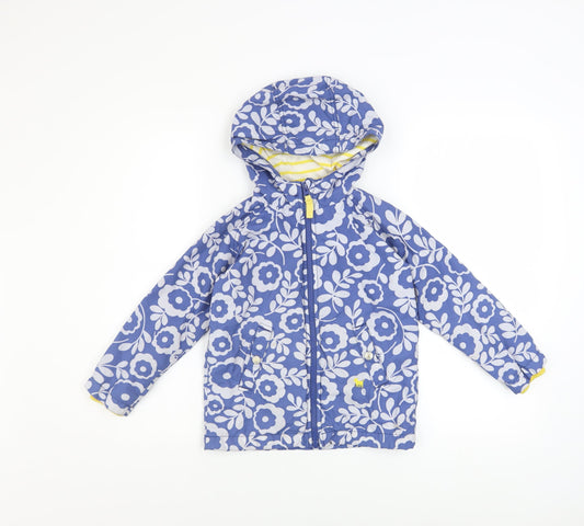 Girls UK Size 4-5 Years Mini Boden Blue Rain Coat