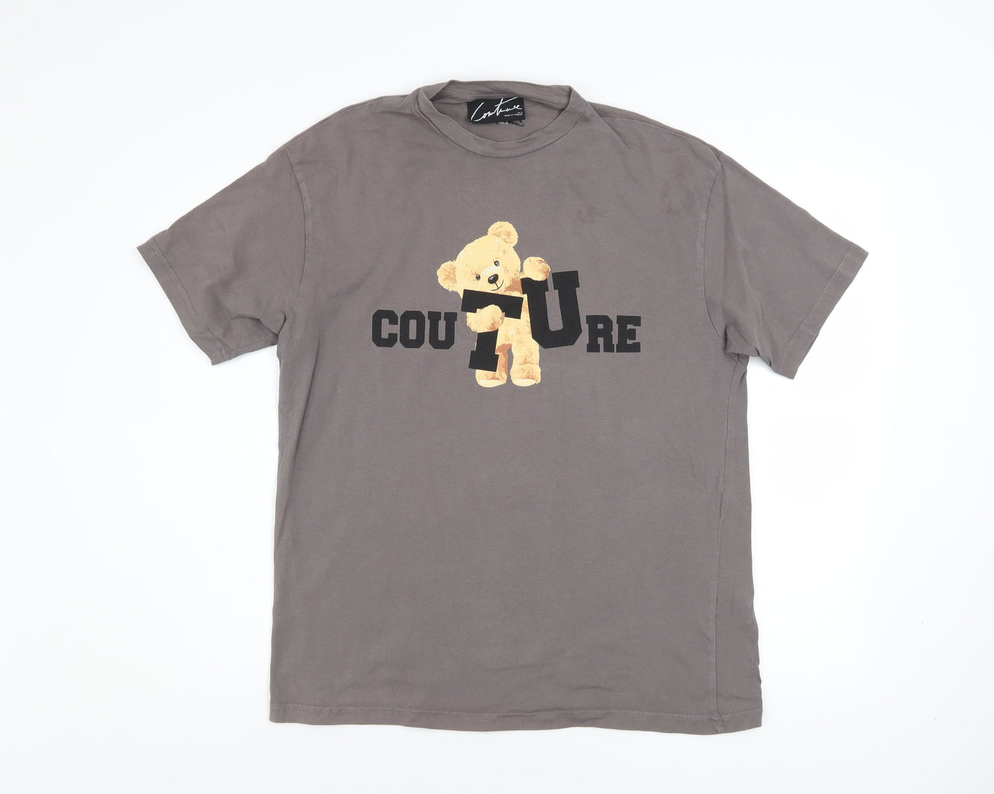 Womens UK Size 6 Couture Grey Basic T-Shirt