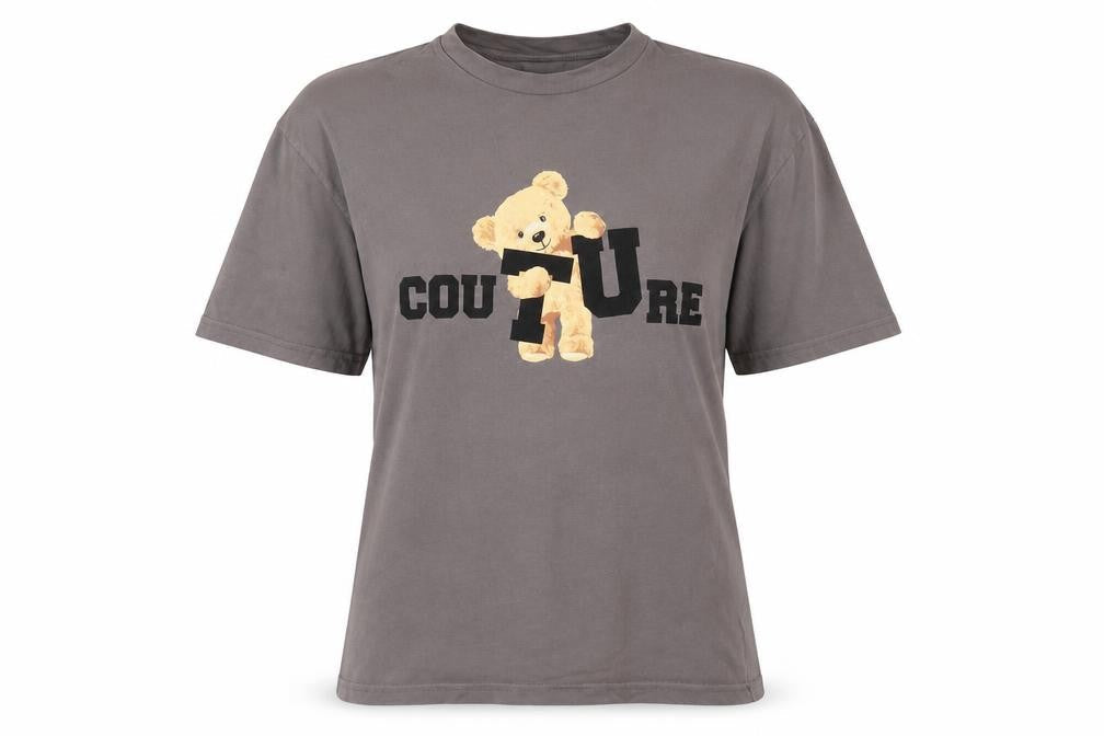 Womens UK Size 6 Couture Grey Basic T-Shirt