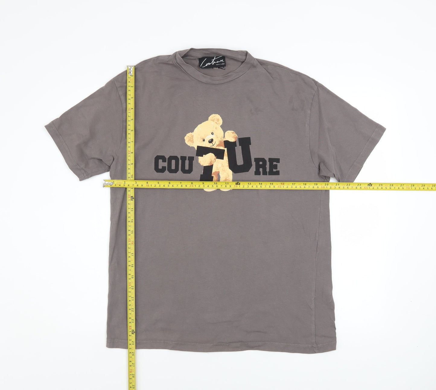Womens UK Size 6 Couture Grey Basic T-Shirt