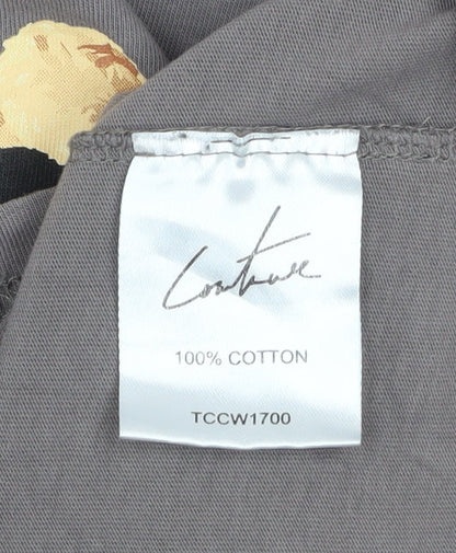 Womens UK Size 6 Couture Grey Basic T-Shirt