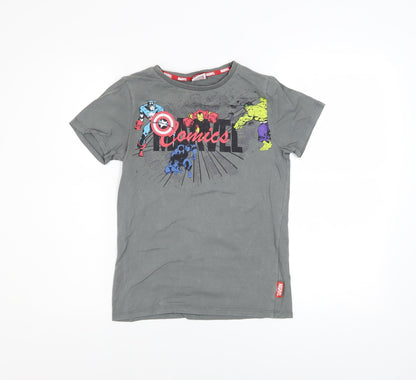 Tu Boys Marvel Comics Grey Short Sleeve Graphic T-Shirt Age 10 Years
