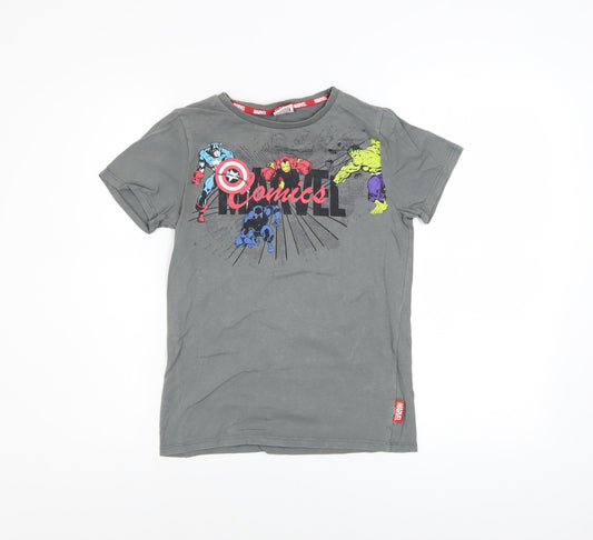Tu Boys Marvel Comics Grey Short Sleeve Graphic T-Shirt Age 10 Years