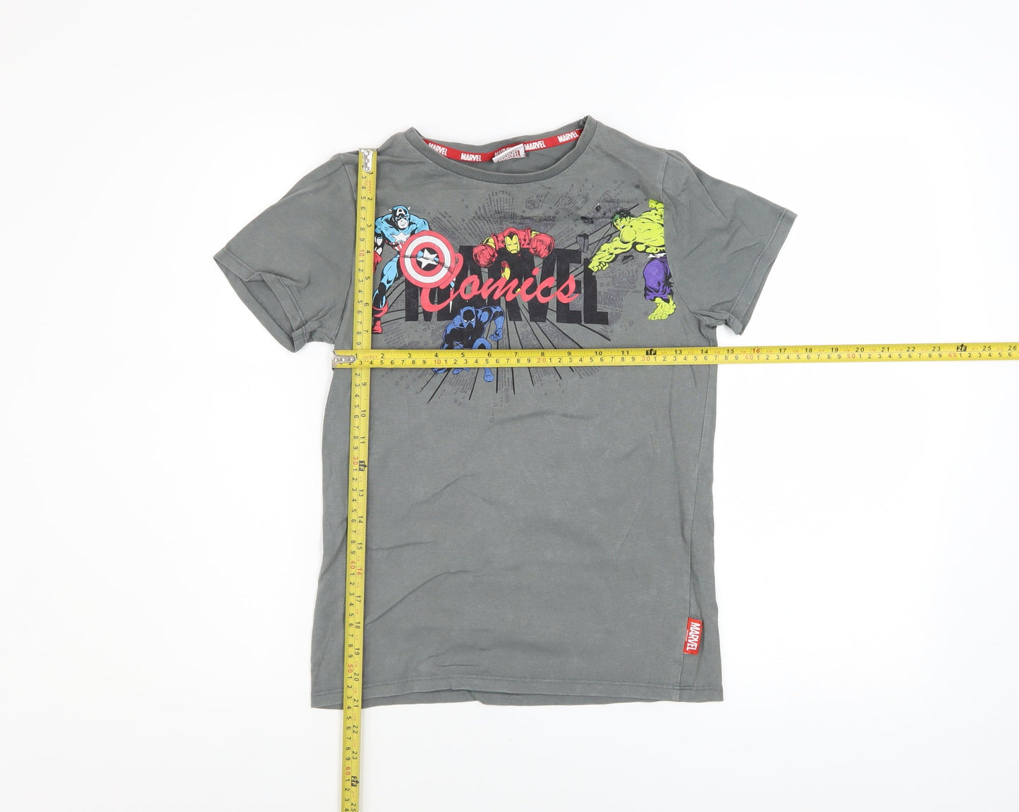 Tu Boys Marvel Comics Grey Short Sleeve Graphic T-Shirt Age 10 Years