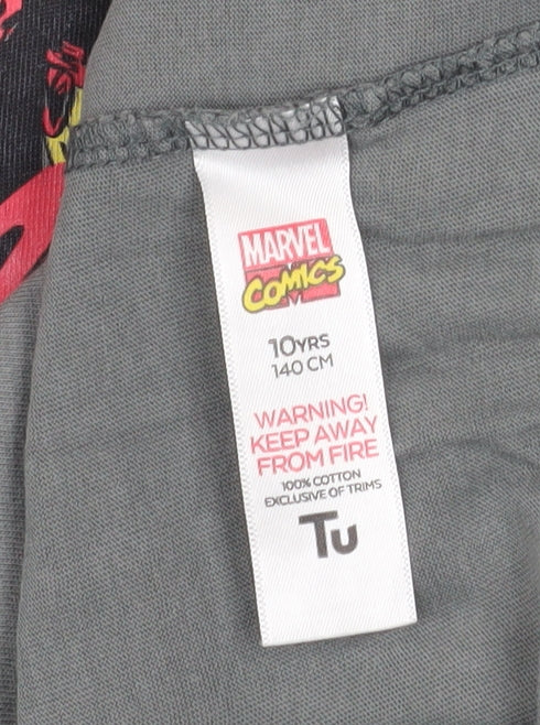 Tu Boys Marvel Comics Grey Short Sleeve Graphic T-Shirt Age 10 Years