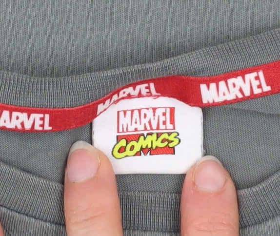 Tu Boys Marvel Comics Grey Short Sleeve Graphic T-Shirt Age 10 Years