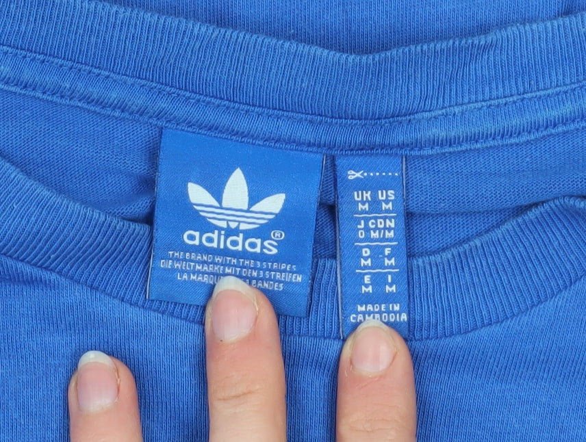 Mens UK Size M adidas Blue  T-Shirt