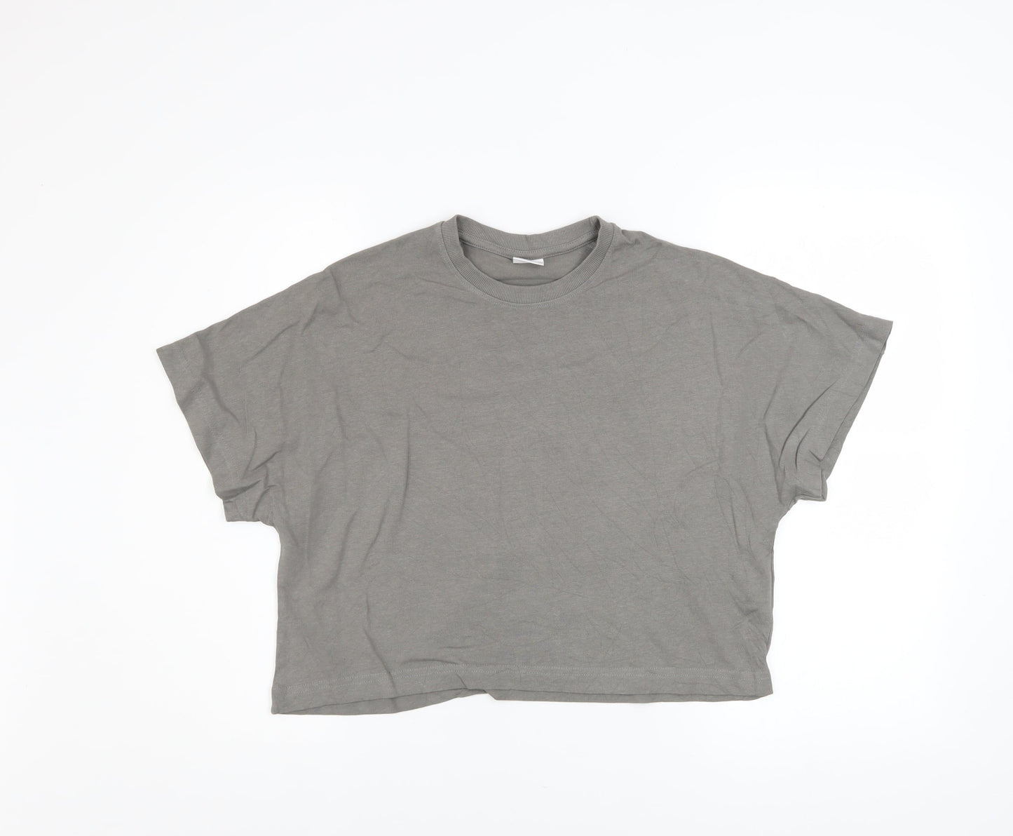 Girls UK Size 13-14 Years Zara Grey Cropped T-Shirt