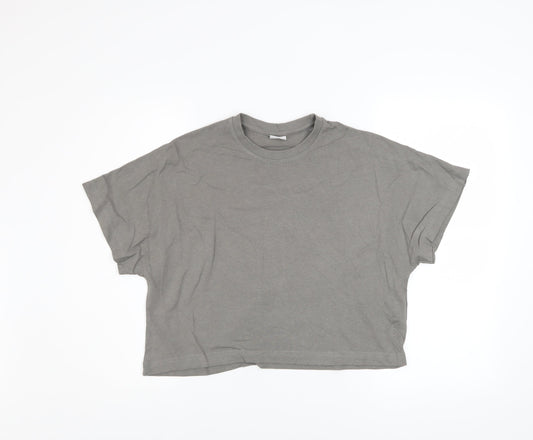 Girls UK Size 13-14 Years Zara Grey Cropped T-Shirt