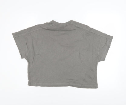 Girls UK Size 13-14 Years Zara Grey Cropped T-Shirt