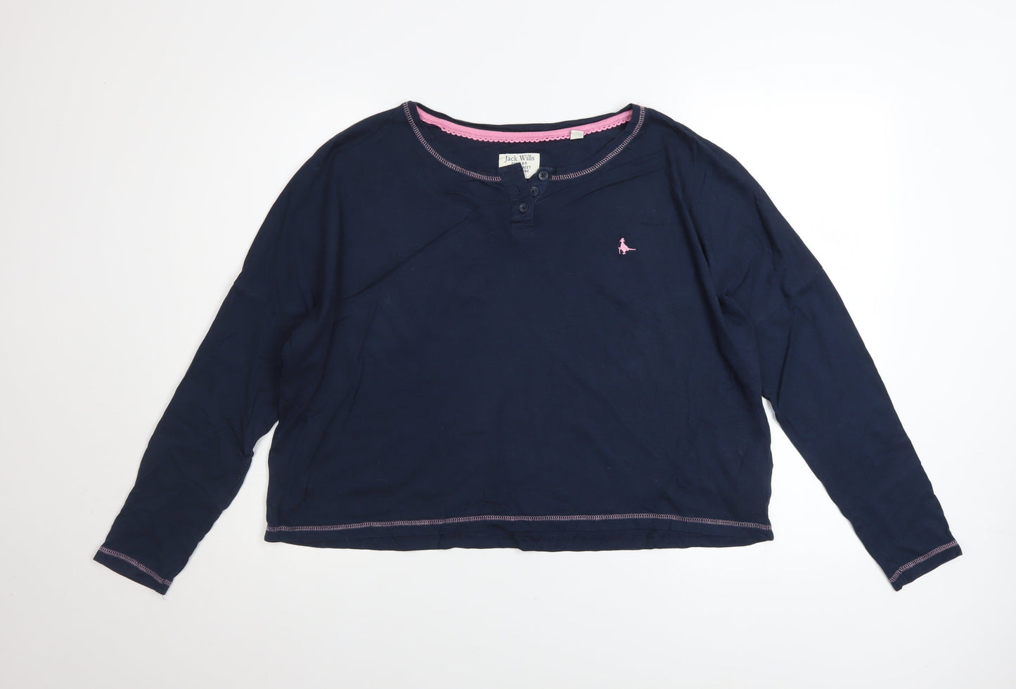 Womens UK Size 10 Jack Wills Blue Cropped T-Shirt