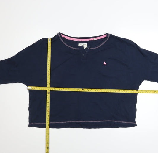 Womens UK Size 10 Jack Wills Blue Cropped T-Shirt