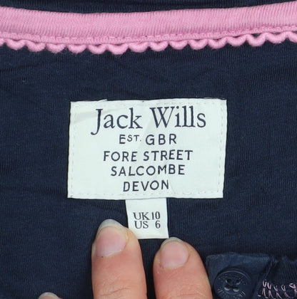 Womens UK Size 10 Jack Wills Blue Cropped T-Shirt