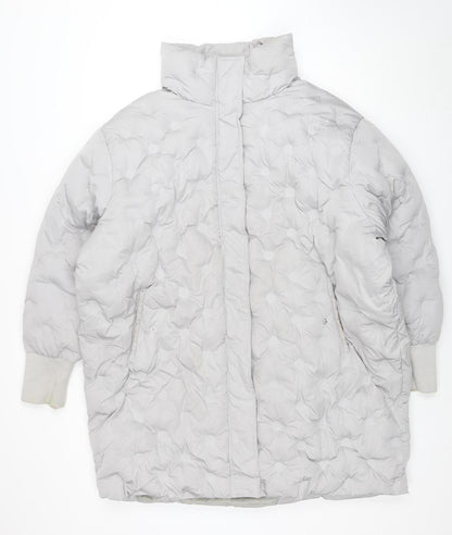 Womens UK Size 14 Boohoo Grey Puffer Jacket