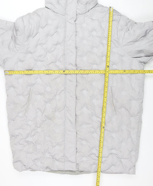 Womens UK Size 14 Boohoo Grey Puffer Jacket