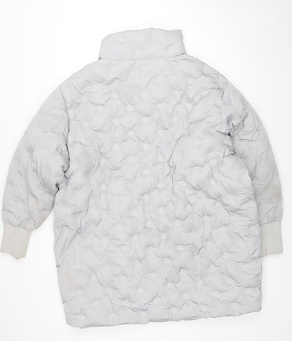 Womens UK Size 14 Boohoo Grey Puffer Jacket