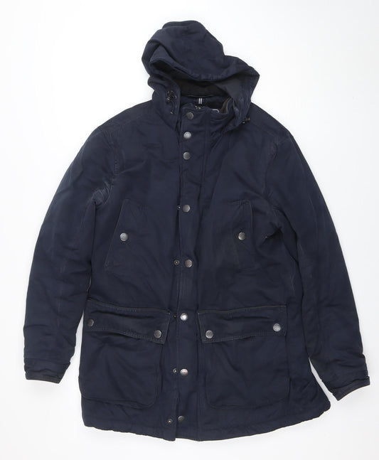 Mens UK Size S Maine New England Blue Parka Coat