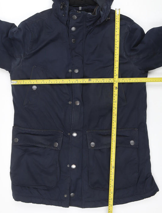 Mens UK Size S Maine New England Blue Parka Coat