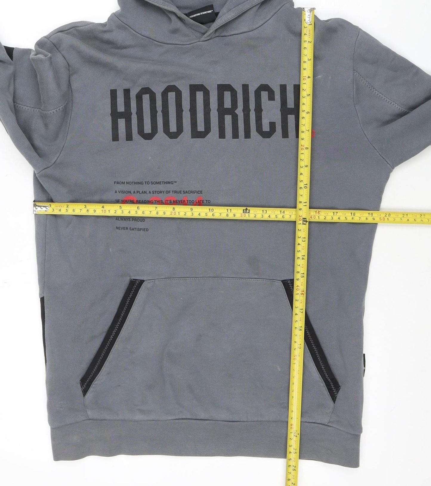 Mens UK Size S Hoodrich Grey Pullover Hoodie