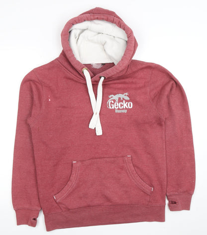 Mens UK Size S Gecko Red Pullover Hoodie