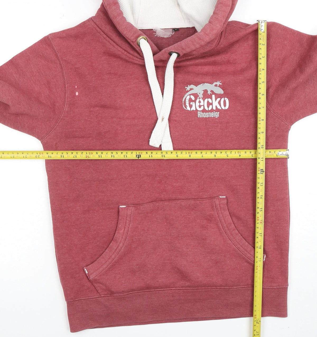 Mens UK Size S Gecko Red Pullover Hoodie