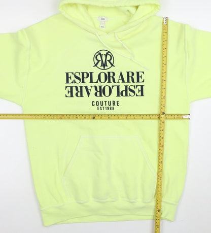 Mens UK Size S River Island Yellow Pullover Hoodie