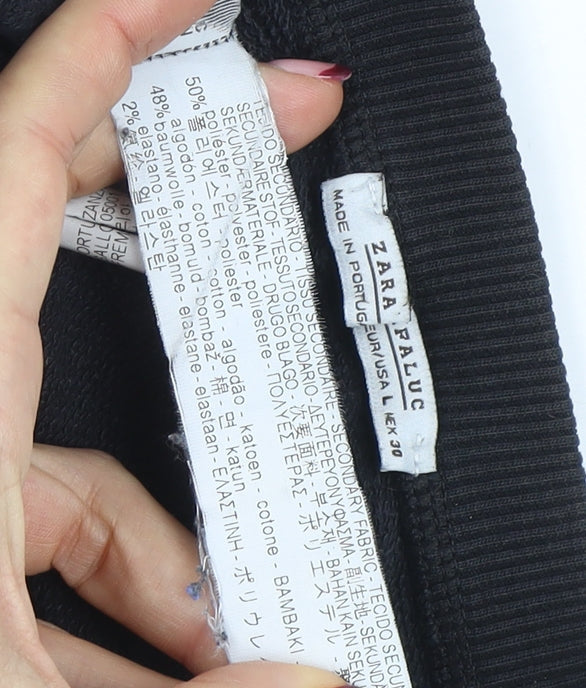 Womens UK Size L Zara Black Pullover Sweatshirt
