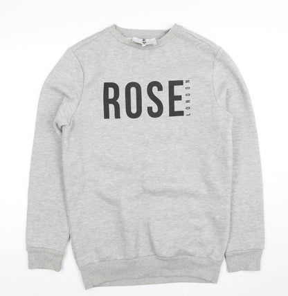 Mens UK Size S Rose London Grey Pullover Sweatshirt