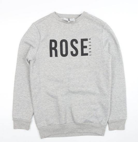 Mens UK Size S Rose London Grey Pullover Sweatshirt