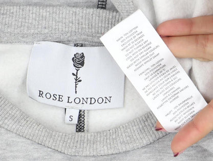 Mens UK Size S Rose London Grey Pullover Sweatshirt