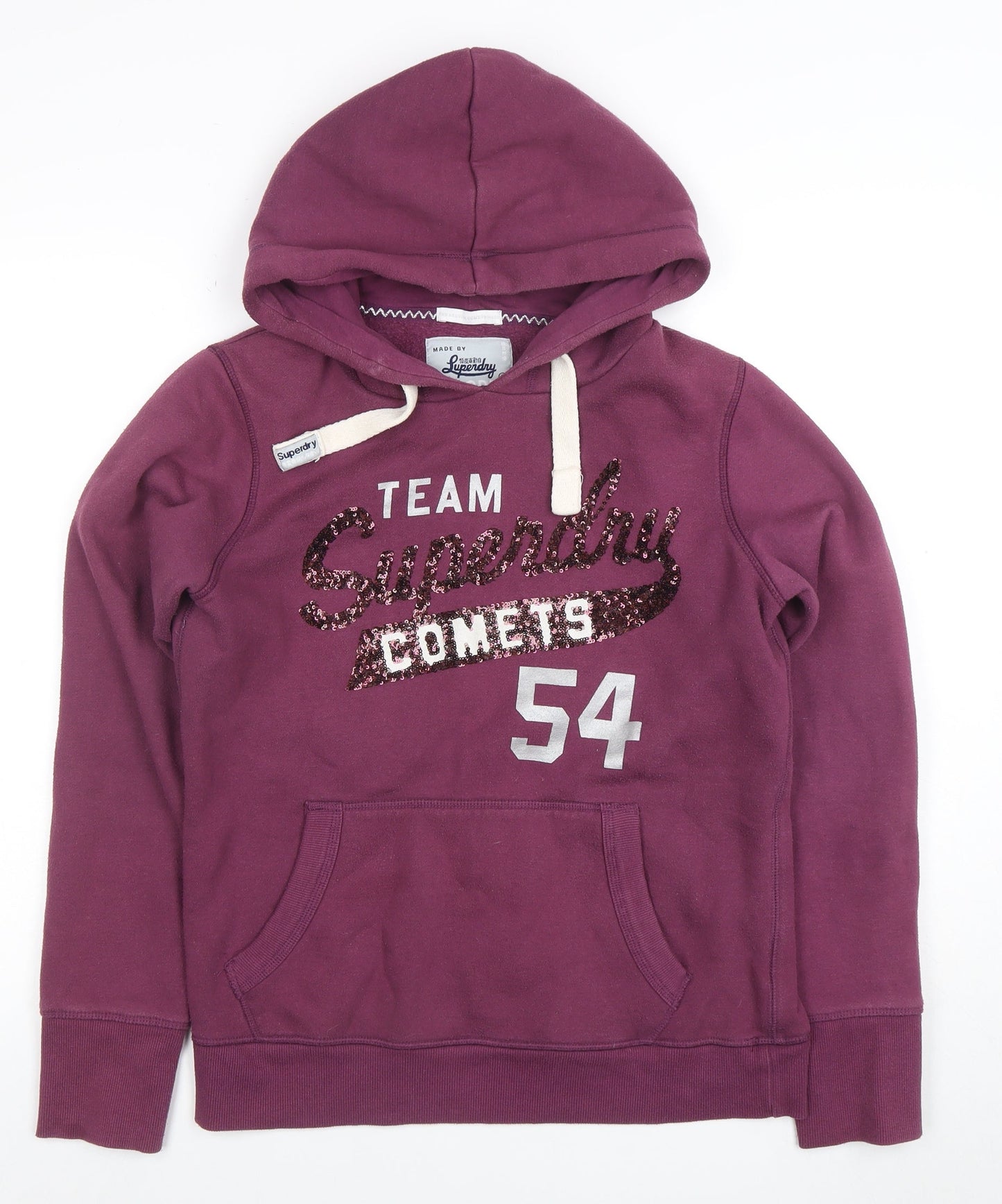 Womens UK Size L Superdry Purple Pullover Hoodie