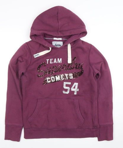 Womens UK Size L Superdry Purple Pullover Hoodie