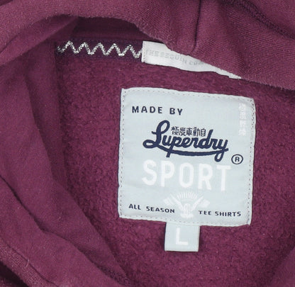 Womens UK Size L Superdry Purple Pullover Hoodie