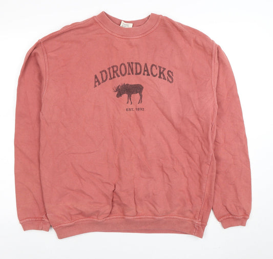 Mens UK Size S Comfort Colors Pink Pullover Sweatshirt