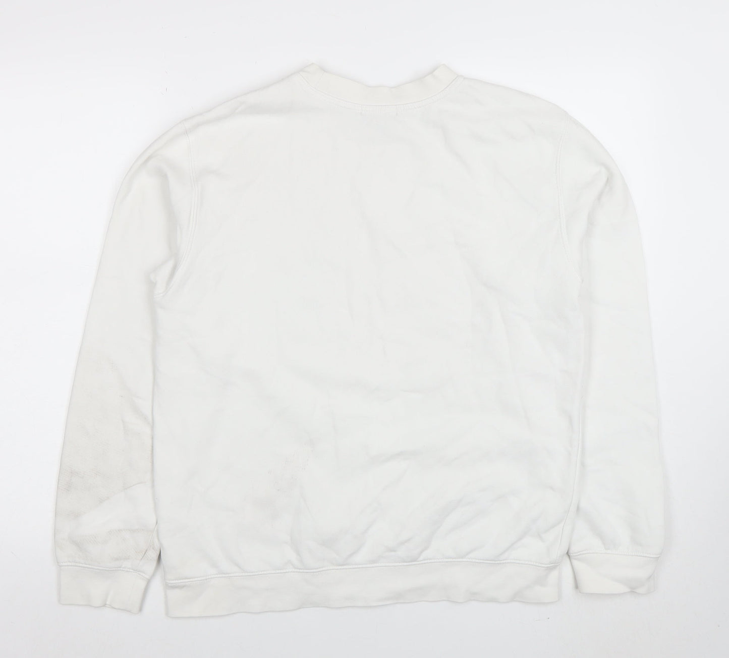 Mens UK Size M boohooMAN White Pullover Sweatshirt
