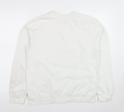 Mens UK Size M boohooMAN White Pullover Sweatshirt
