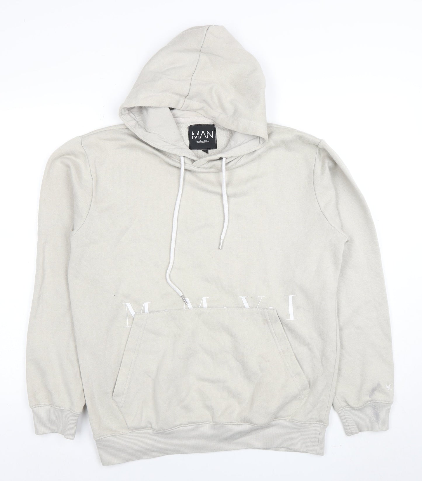 Mens UK Size S boohooMAN Beige Pullover Hoodie