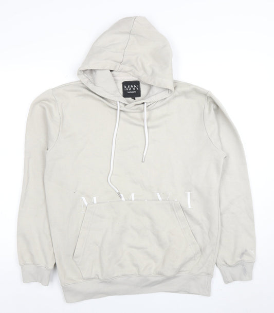 Mens UK Size S boohooMAN Beige Pullover Hoodie